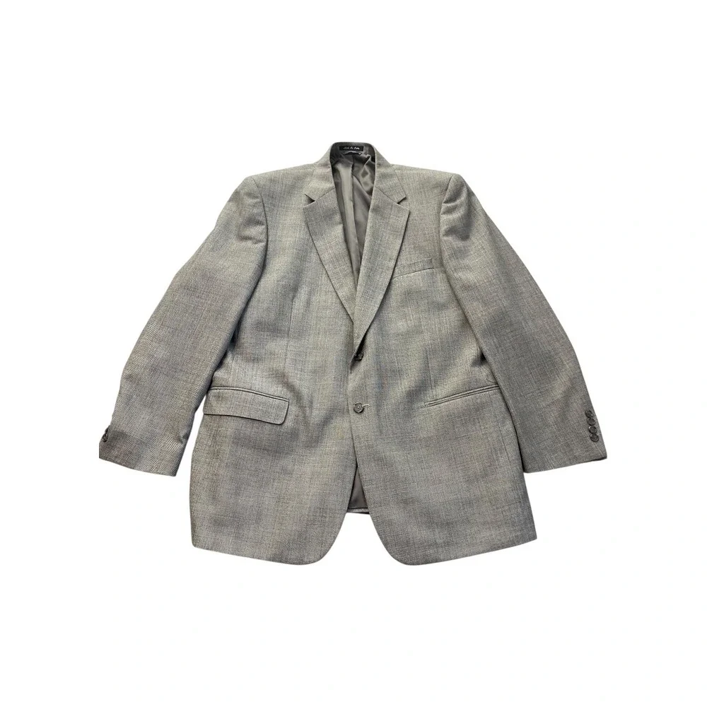 Saddlebred Performance Gray Wool Blend Blazer Jacket Mens 46L